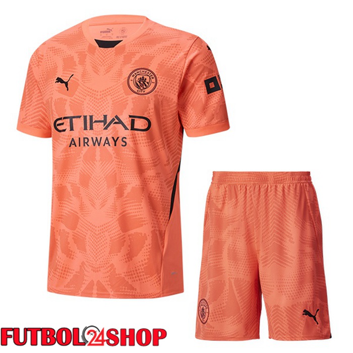 Camisetas De Futbol Manchester City Ninos Portero Rosado 2024/2025