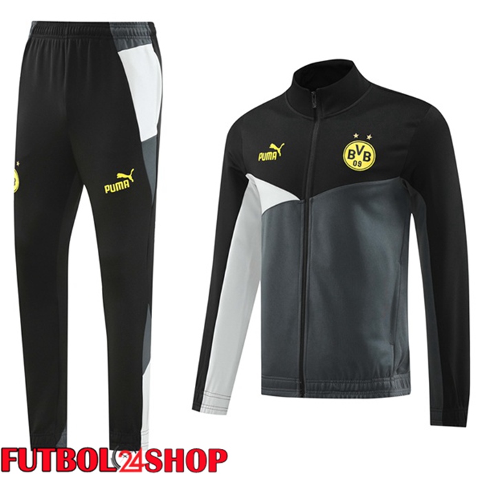 Chandal Equipos De Futbol - Chaqueta Dortmund BVB Negro Gris 2024/2025
