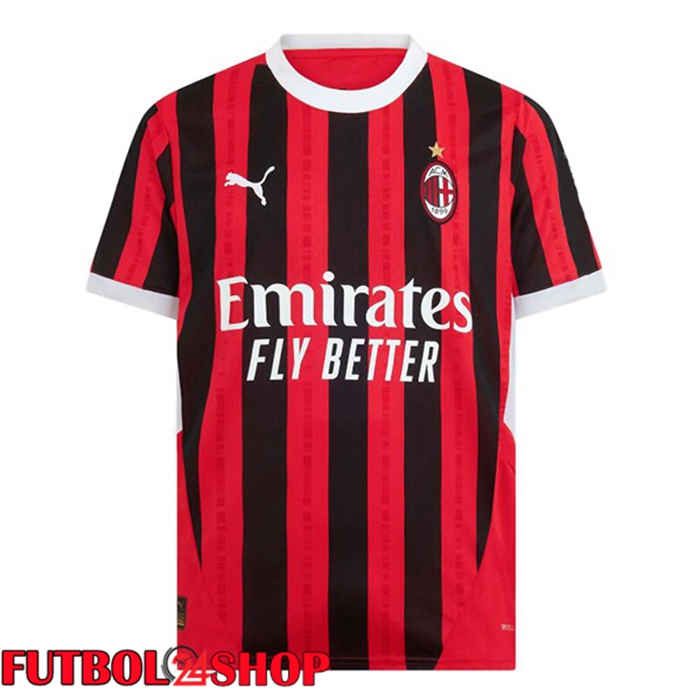 Camisetas De Futbol AC Milan Primera Rojo Negro 2024/2025