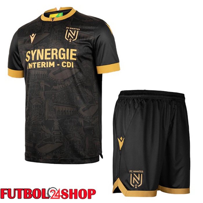 Camisetas De Futbol FC Nantes Ninos Segunda Negro 2024/2025
