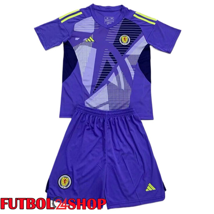 Camisetas De Futbol Escocia Ninos Portero Púrpura UEFA Euro 2024