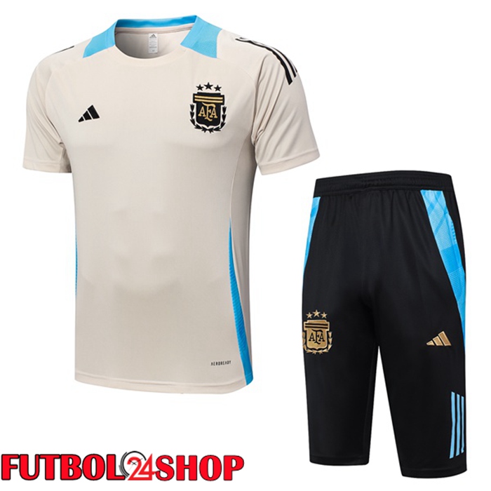 Camiseta Entrenamiento Argentina + Cortos Amarillo 2024/2025