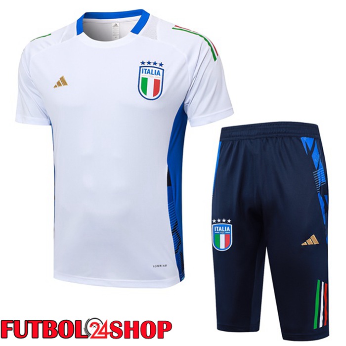 Camiseta Entrenamiento Italia + Cortos Blanco 2024/2025