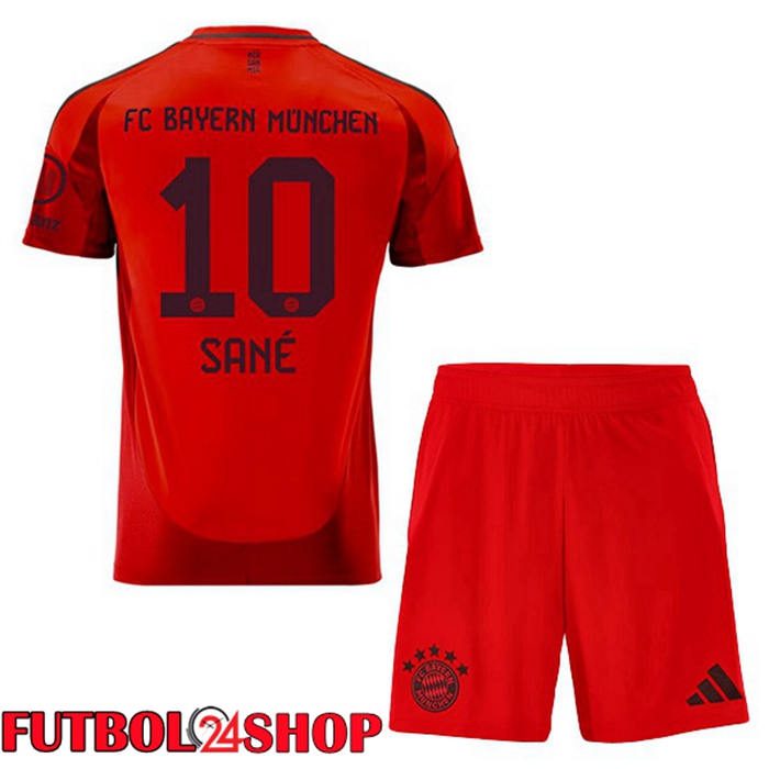 Camisetas De Futbol Bayern Munich (Sané 10) Ninos Primera Rojo 2024/2025