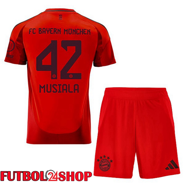 Camisetas De Futbol Bayern Munich (Musiala 42) Ninos Primera Rojo 2024/2025