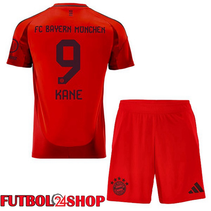 Camisetas De Futbol Bayern Munich (Kane 9) Ninos Primera Rojo 2024/2025