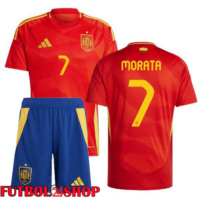 Camiseta Nacional España (MORATA 7) Ninos Primera Rojo 2024/2025