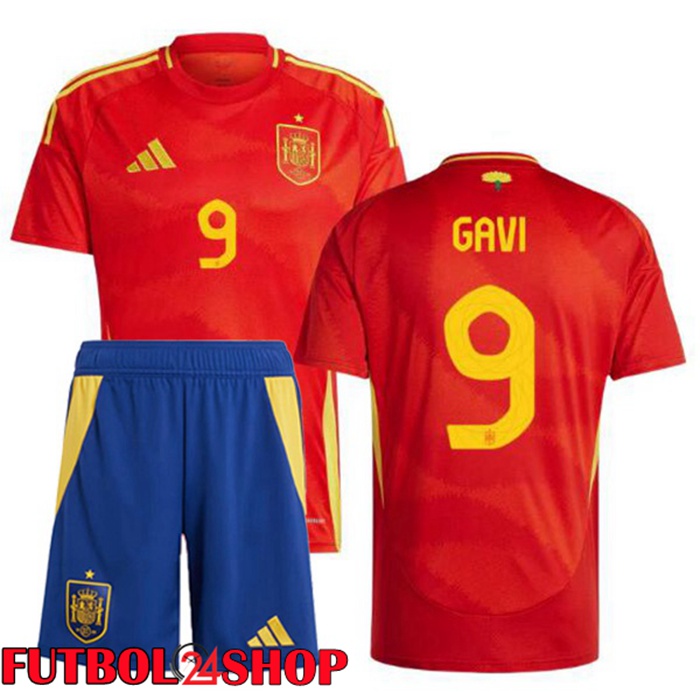Camiseta Nacional España (GAVI 9) Ninos Primera Rojo 2024/2025