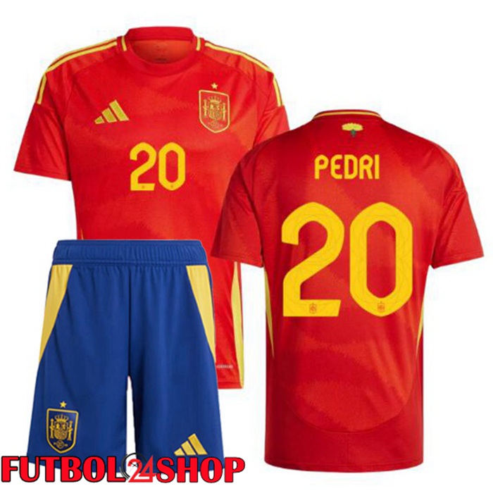 Camiseta Nacional España (PEDRI 20) Ninos Primera Rojo 2024/2025
