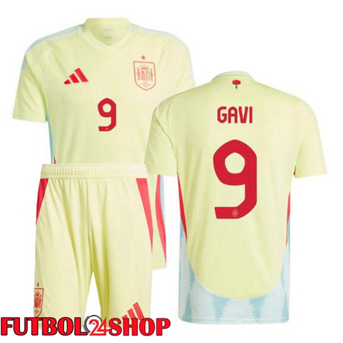 Camiseta Nacional España (GAVI 9) Ninos Segunda Amarillo 2024/2025