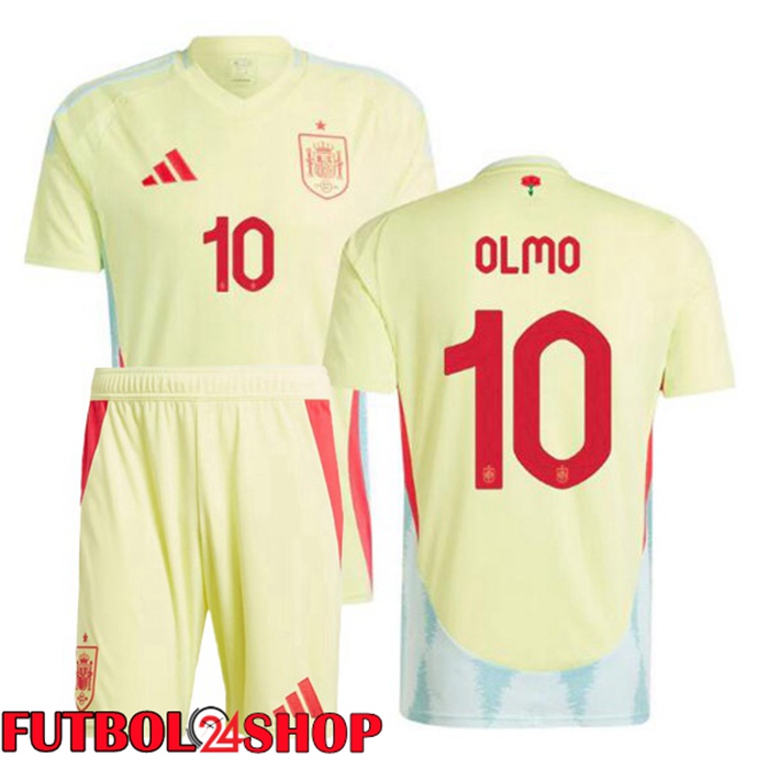Camiseta Nacional España (OLMO 10) Ninos Segunda Amarillo 2024/2025