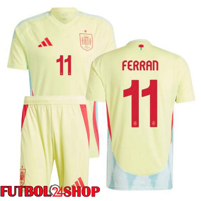 Camiseta Nacional España (FERRAN 11) Ninos Segunda Amarillo 2024/2025
