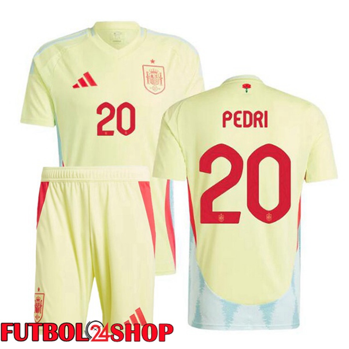 Camiseta Nacional España (PEDRI 20) Ninos Segunda Amarillo 2024/2025