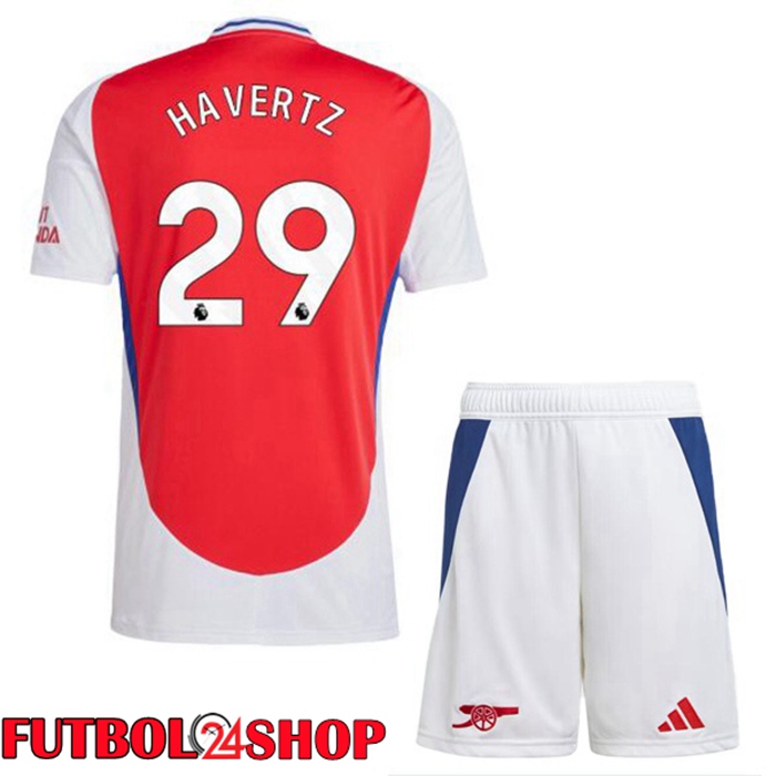 Camisetas De Futbol Arsenal (HAVERTZ 29) Ninos Primera Rojo Blanco 2024/2025