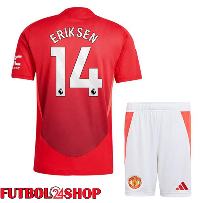 Camisetas De Futbol Manchester United (Eriksen 14) Ninos Primera Rojo 2024/2025
