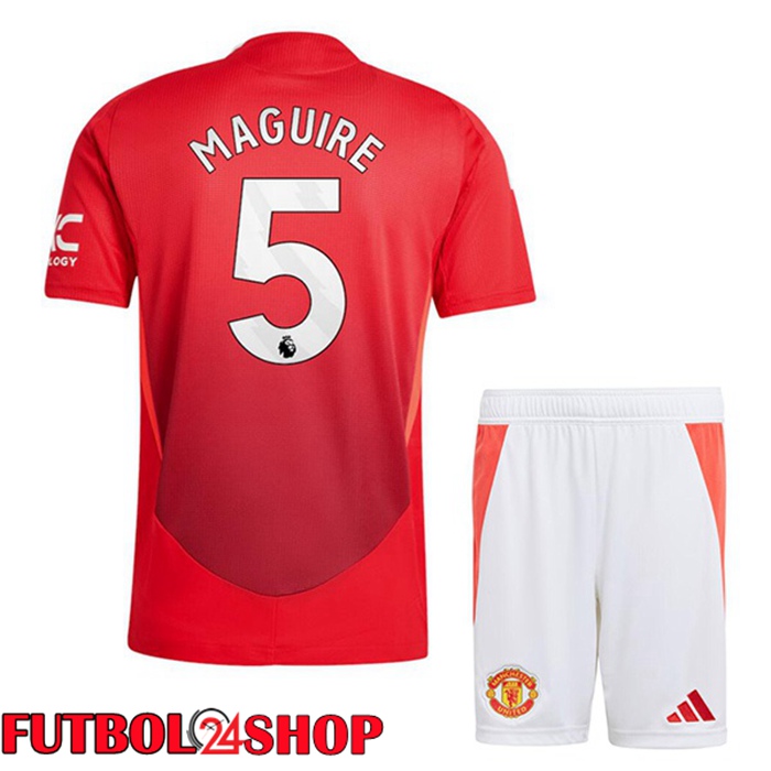 Camisetas De Futbol Manchester United (Maguire 5) Ninos Primera Rojo 2024/2025