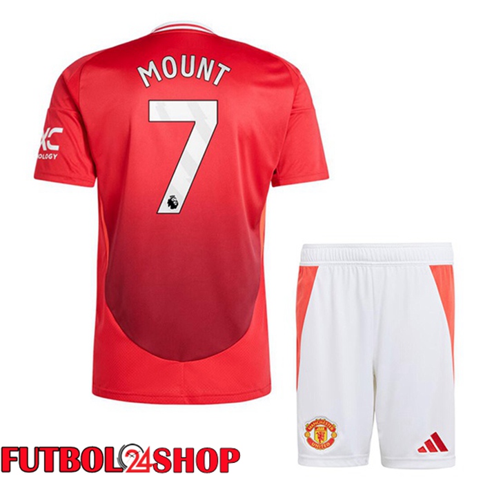 Camisetas De Futbol Manchester United (Mount 7) Ninos Primera Rojo 2024/2025