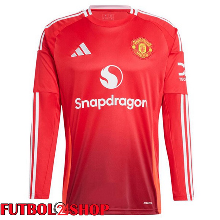 Camisetas De Futbol Manchester United Primera Manga Larga Rojo 2024/2025