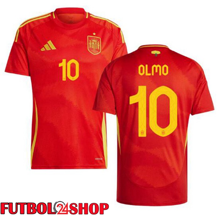 Camiseta Nacional España (OLMO 10) Primera Rojo UEFA Euro 2024