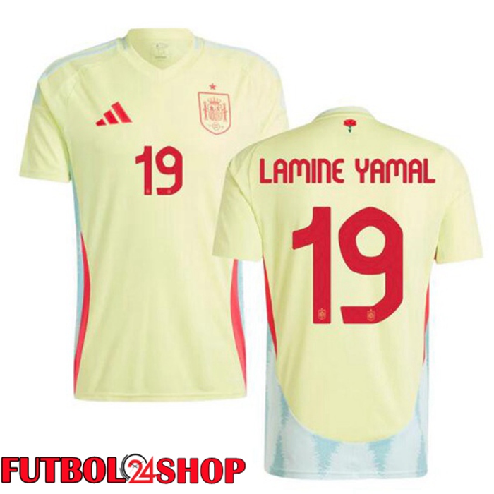 Camiseta Nacional España (LAMINE YAMAL 19) Segunda Amarillo UEFA Euro 2024