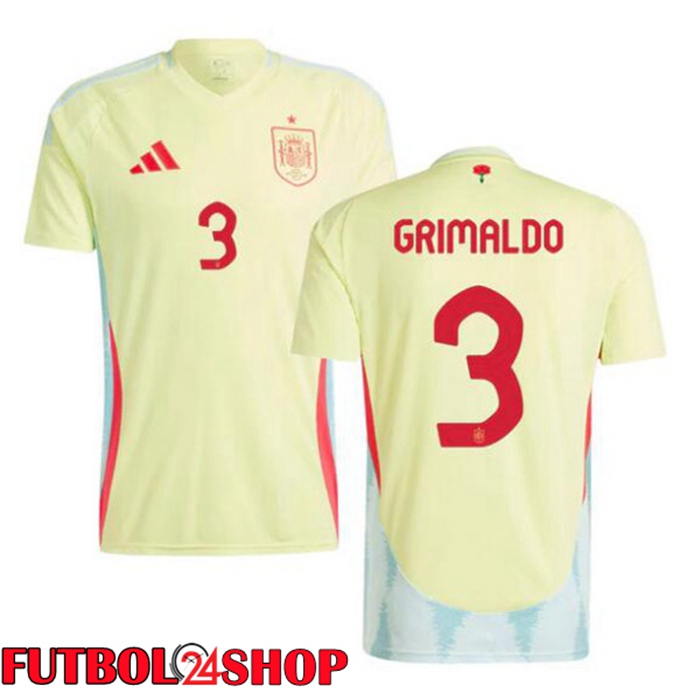 Camiseta Nacional España (GRIMALDO 3) Segunda Amarillo UEFA Euro 2024