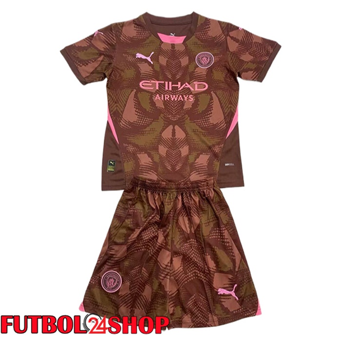 Camisetas De Futbol Manchester City Ninos Portero Marrón 2024/2025