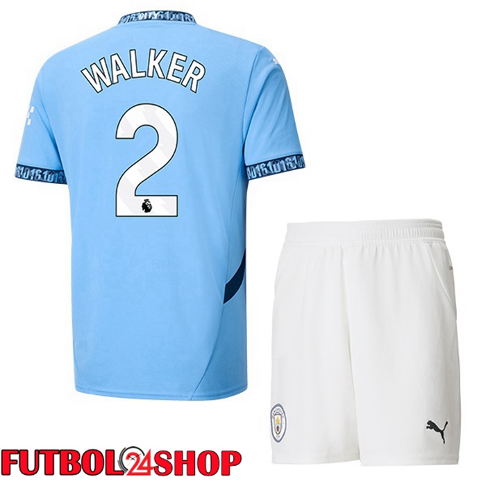 Camisetas De Futbol Manchester City (Kyle Walker 2) Ninos Primera Azul 2024/2025