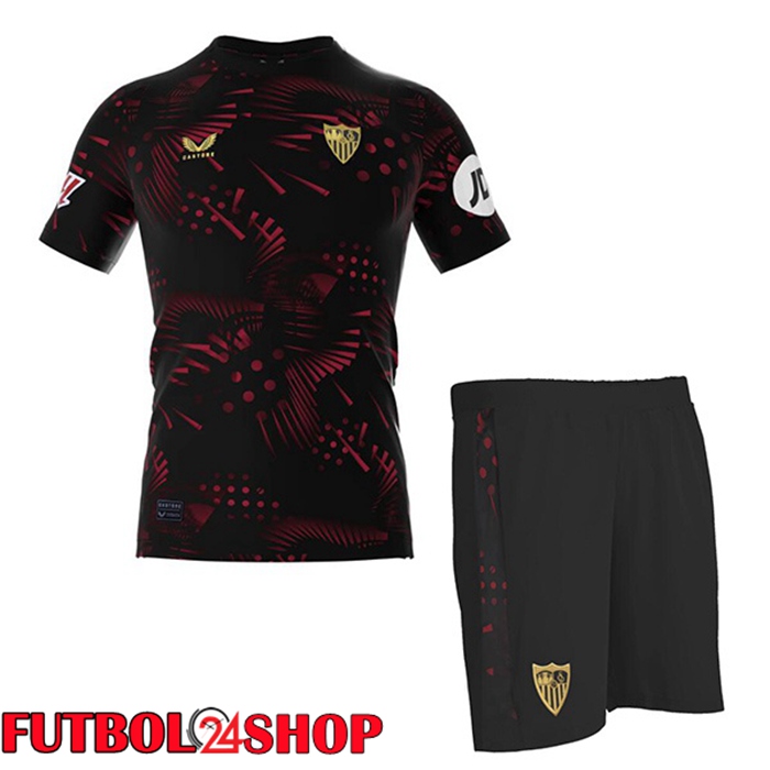 Camisetas De Futbol Sevilla FC Ninos Tercera Negro 2024/2025