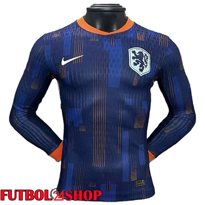 Camisetas De Futbol Países Bajos Segunda Manga Larga UEFA Euro 2024