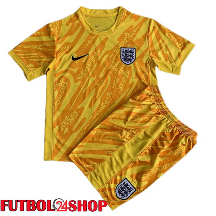 Camiseta Nacional Inglaterra Ninos Portero Amarillo 2024/2025