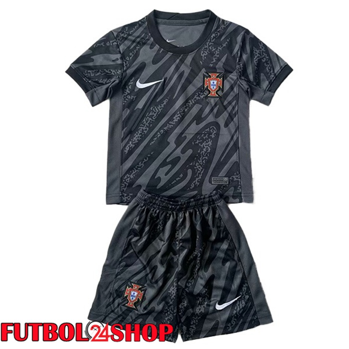 Camiseta Nacional Portugal Ninos Portero Negro 2024/2025