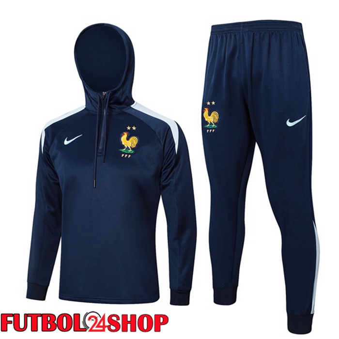 Chandal Futbol - Sudadera Con Capucha Francia Azul Real 2024/2025
