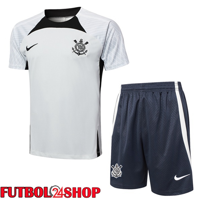 Camiseta Entrenamiento Corinthians + Cortos Gris 2024/2025