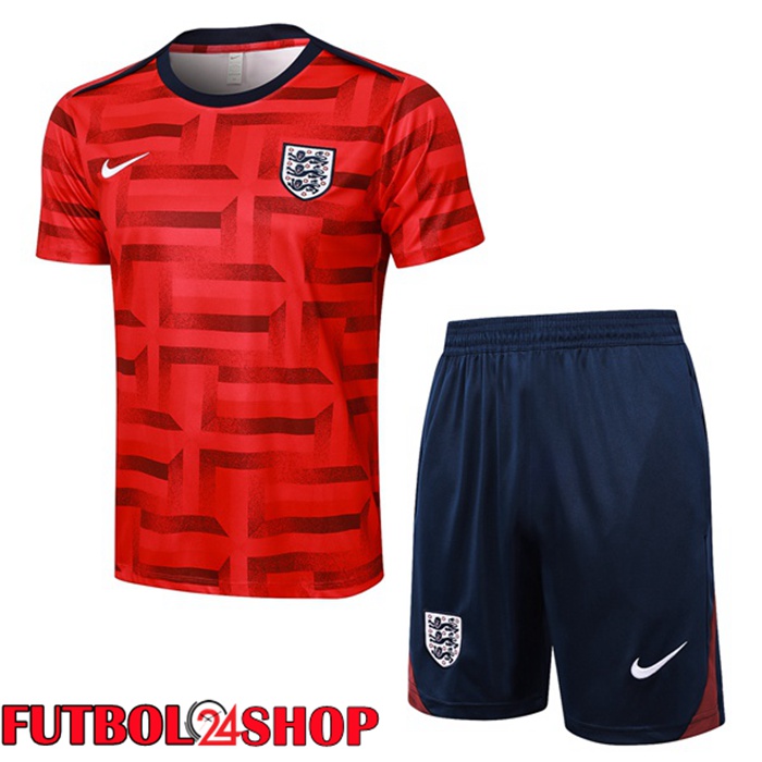 Camiseta Entrenamiento Inglaterra + Cortos Rojo 2024/2025