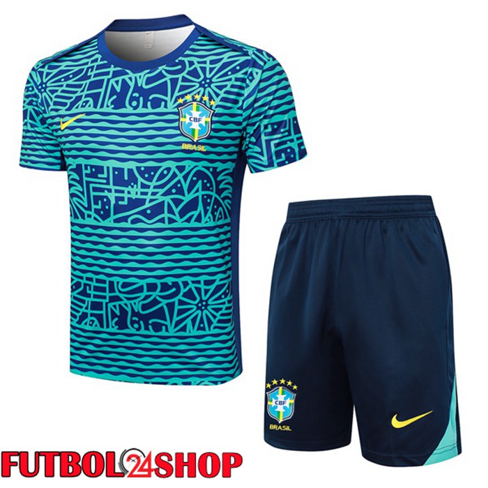 Camiseta Entrenamiento Brasil + Cortos Azul 2024/2025