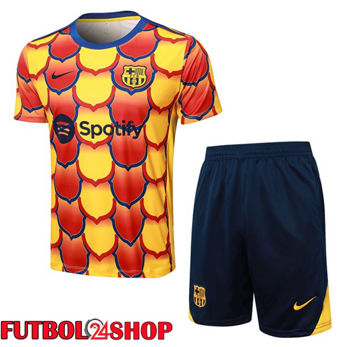 Camiseta Entrenamiento FC Barcelona + Cortos Amarillo 2024/2025