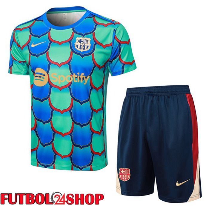 Camiseta Entrenamiento FC Barcelona + Cortos Verde 2024/2025