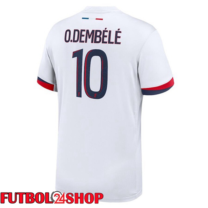 Camisetas De Futbol Paris PSG (O.Dembélé 10) Segunda Blanco 2024/2025