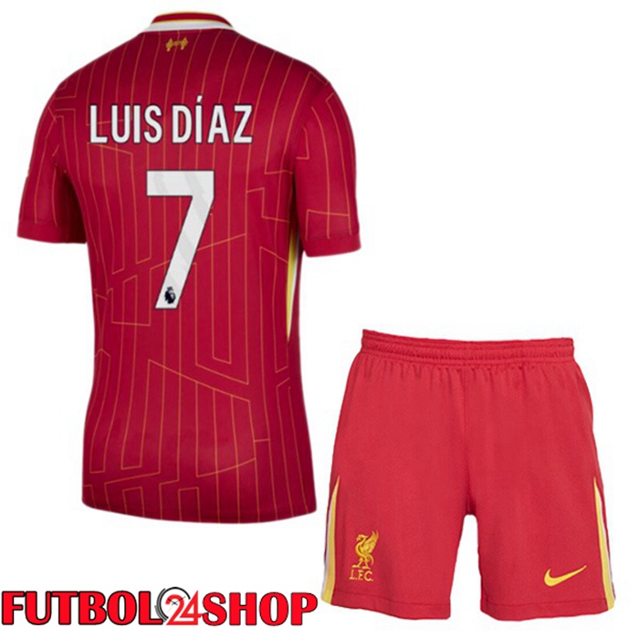 Camisetas De Futbol FC Liverpool (LUIS DÍAZ 7) Ninos Primera Rojo 2024/2025