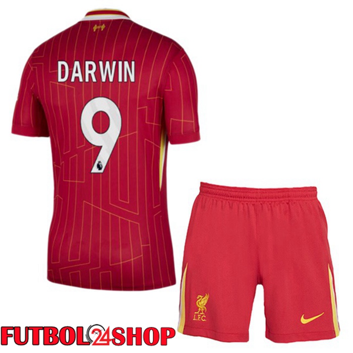 Camisetas De Futbol FC Liverpool (DARWIN 9) Ninos Primera Rojo 2024/2025