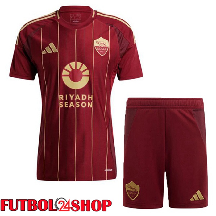 Camisetas De Futbol AS Roma Ninos Primera Rojo 2024/2025