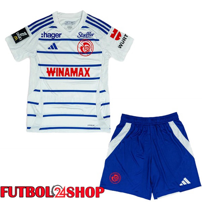 Camisetas De Futbol RC Strasbourg Alsace Ninos Segunda Blanco 2024/2025