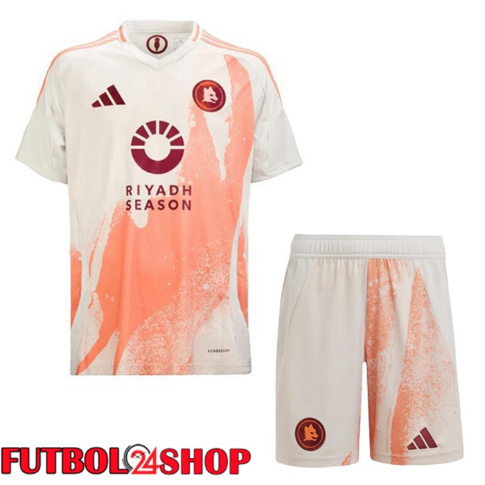 Camisetas De Futbol AS Roma Ninos Segunda Blanco 2024/2025