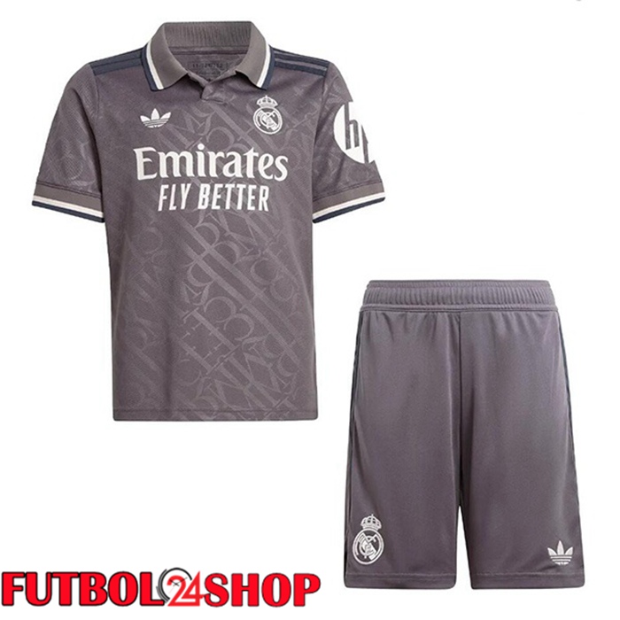 Camisetas De Futbol Real Madrid Ninos Tercera Gris 2024/2025