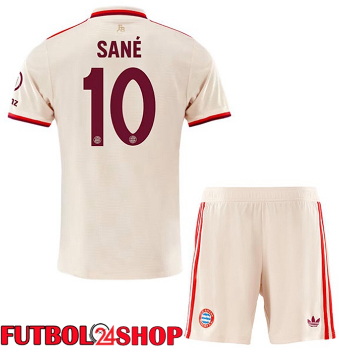 Camisetas Futbol Bayern Munich (Sané 10) Ninos Tercera Amarillo 2024/2025