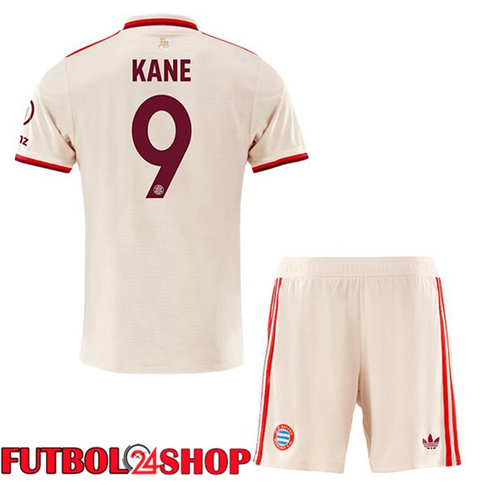 Camisetas Futbol Bayern Munich (Kane 9) Ninos Tercera Amarillo 2024/2025