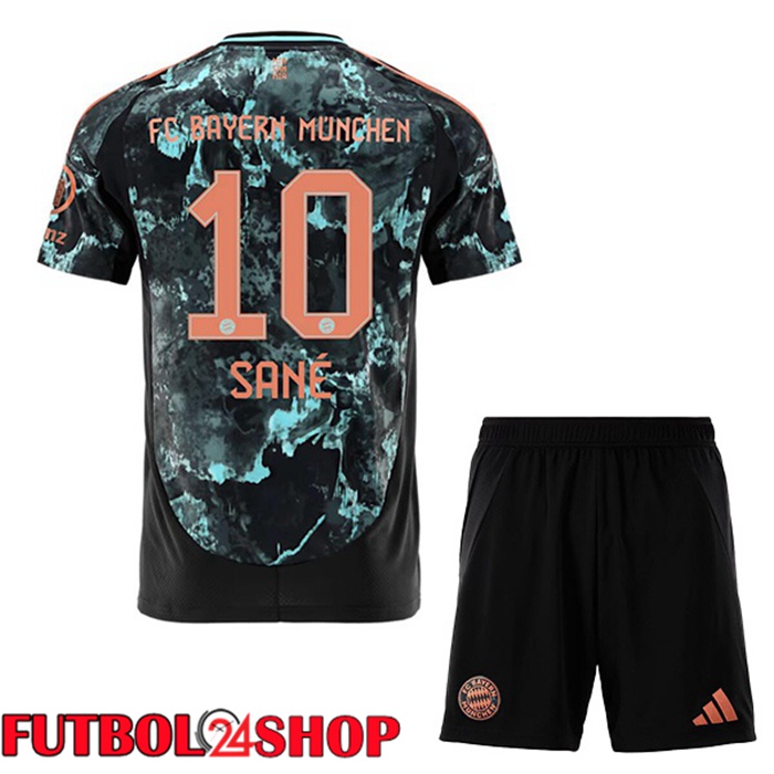 Camisetas Futbol Bayern Munich (Sané 10) Ninos Segunda Negro 2024/2025