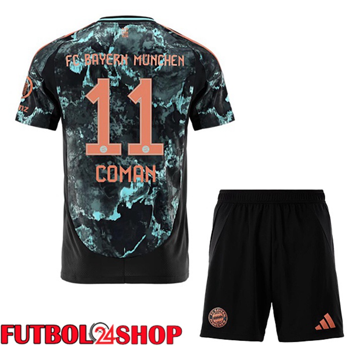 Camisetas Futbol Bayern Munich (Coman 11) Ninos Segunda Negro 2024/2025