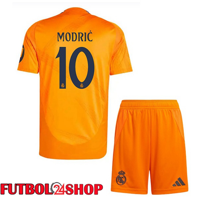 Camisetas Futbol Real Madrid (Modrić 10) Ninos Segunda Naranja 2024/2025