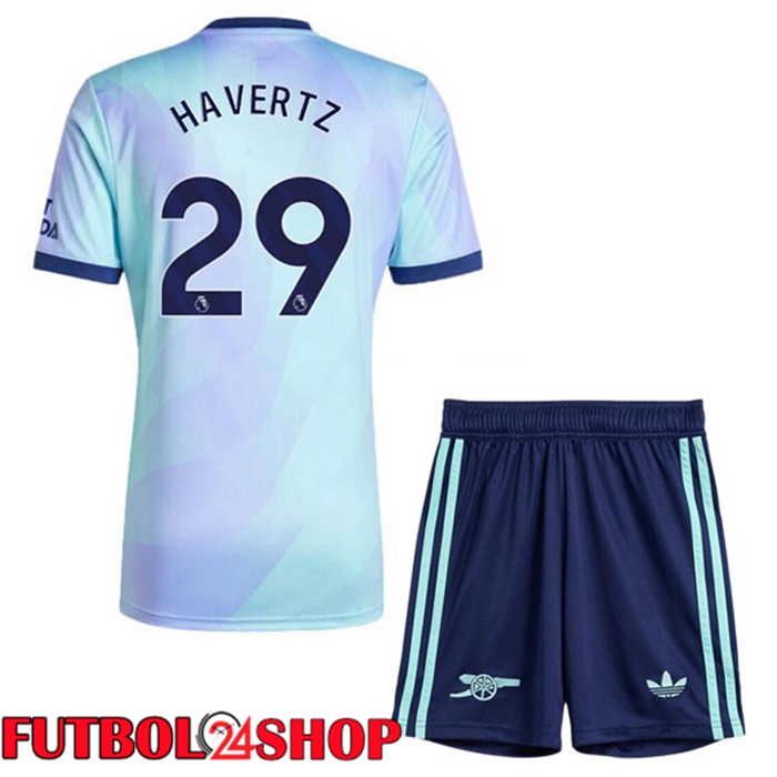 Camisetas Futbol Arsenal (HAVERTZ 29) Ninos Tercera Azul 2024/2025